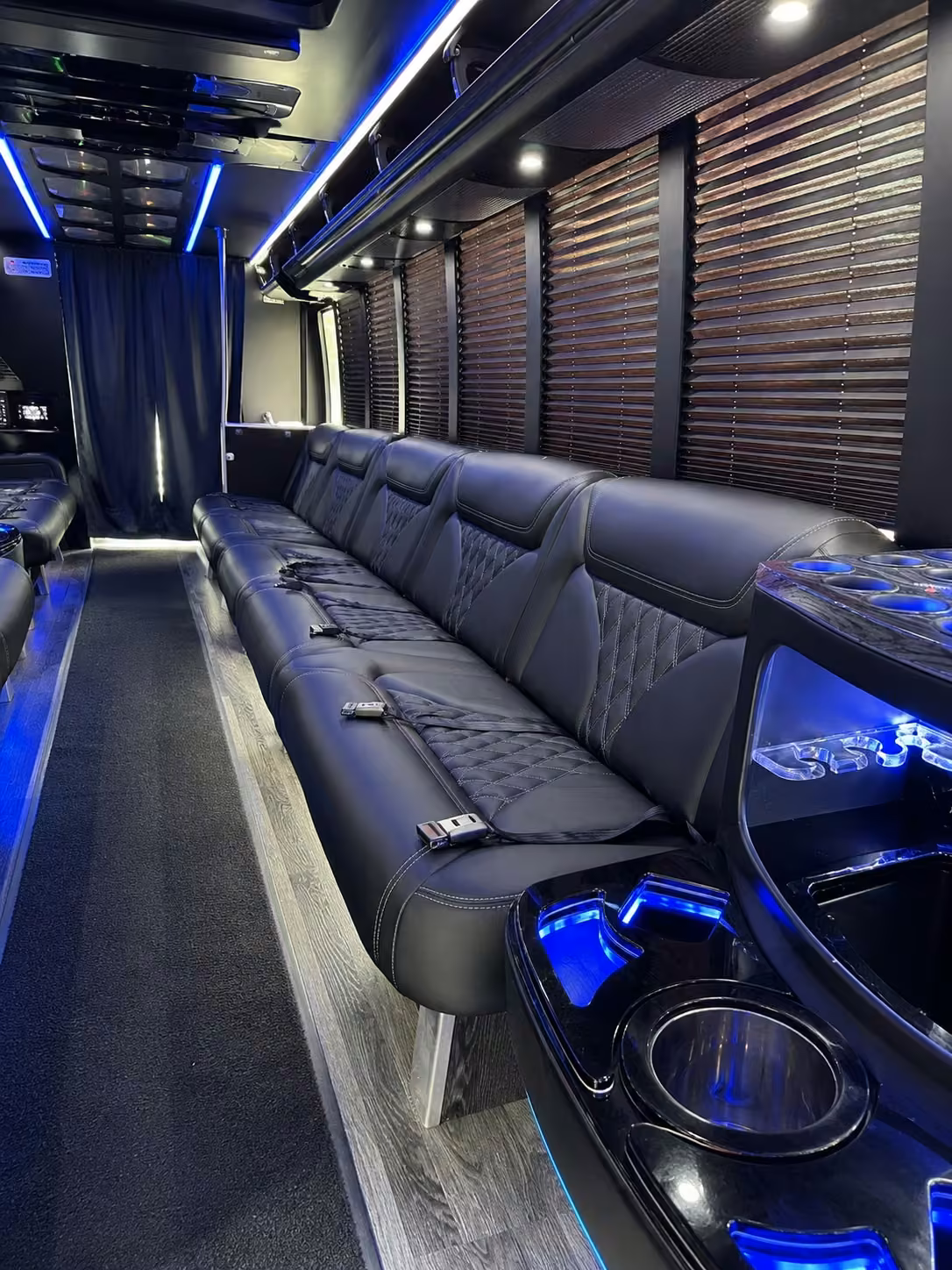18 passenger party bus inside