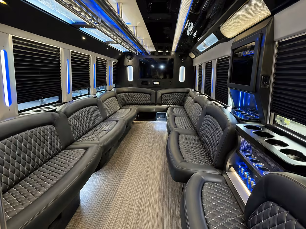 18 passenger party bus interior