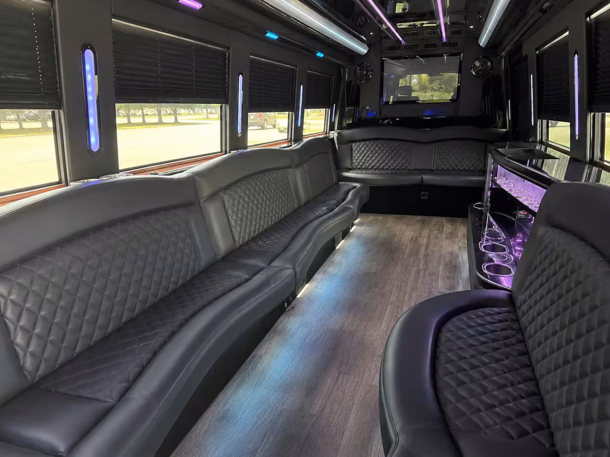 20 passenger party bus interior