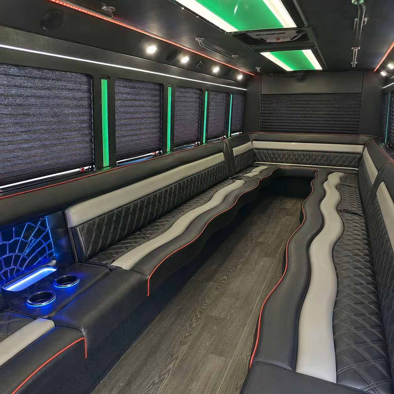25 passenger party bus inside