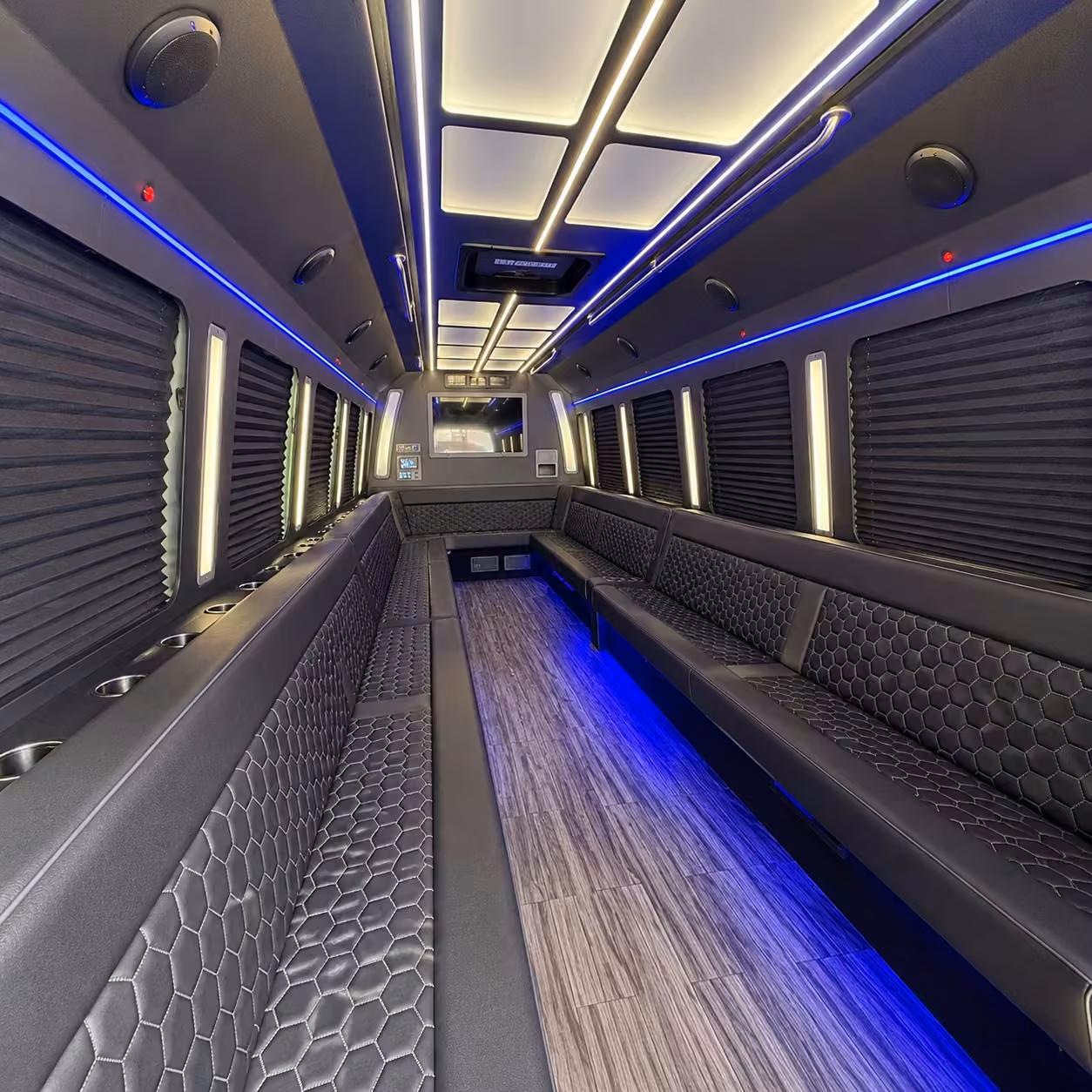 28 passenger party bus interior