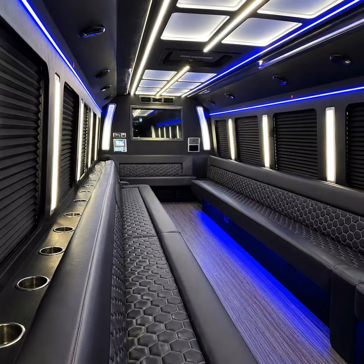 50 passenger party bus interior