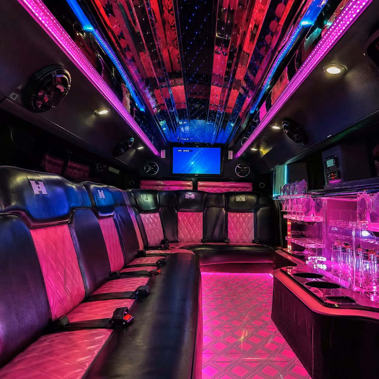 pink limo interior